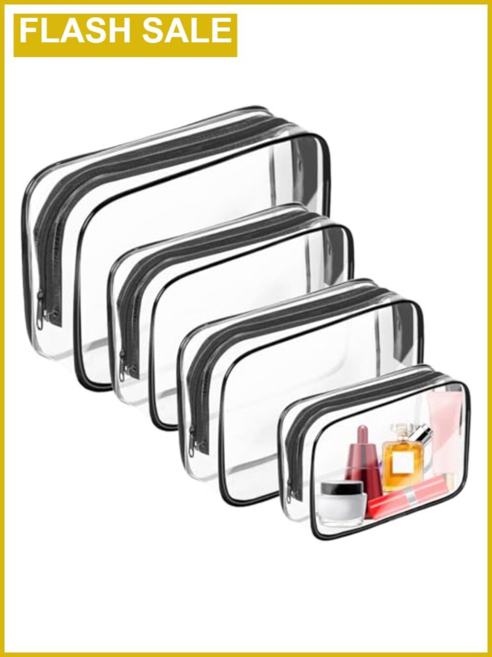 TSA Approved Clear Makeup Bag Waterproof PVC Travel Toiletry Organizer Pouch